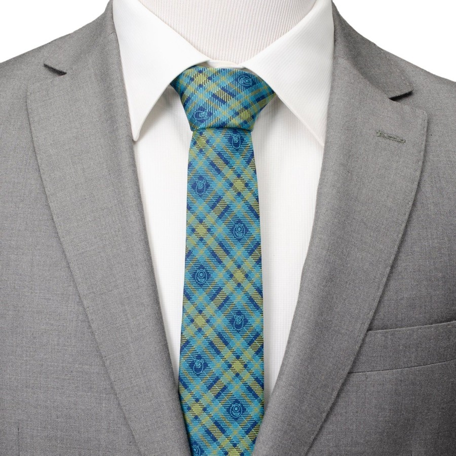 Disney Monsters Inc Plaid Blue Green Tie | Disney Ties