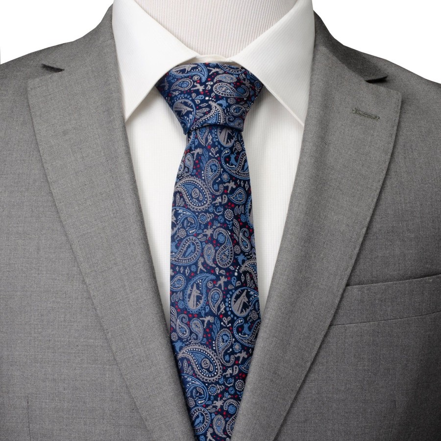 Marvel Avengers Blue Multi Paisley Men'S Tie | Marvel Ties