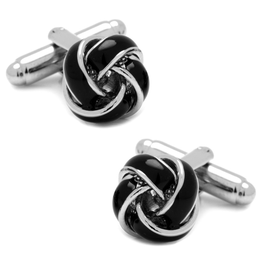 Ox and Bull Trading Co. Black And Silver Knot Cufflinks | Classic Cufflinks