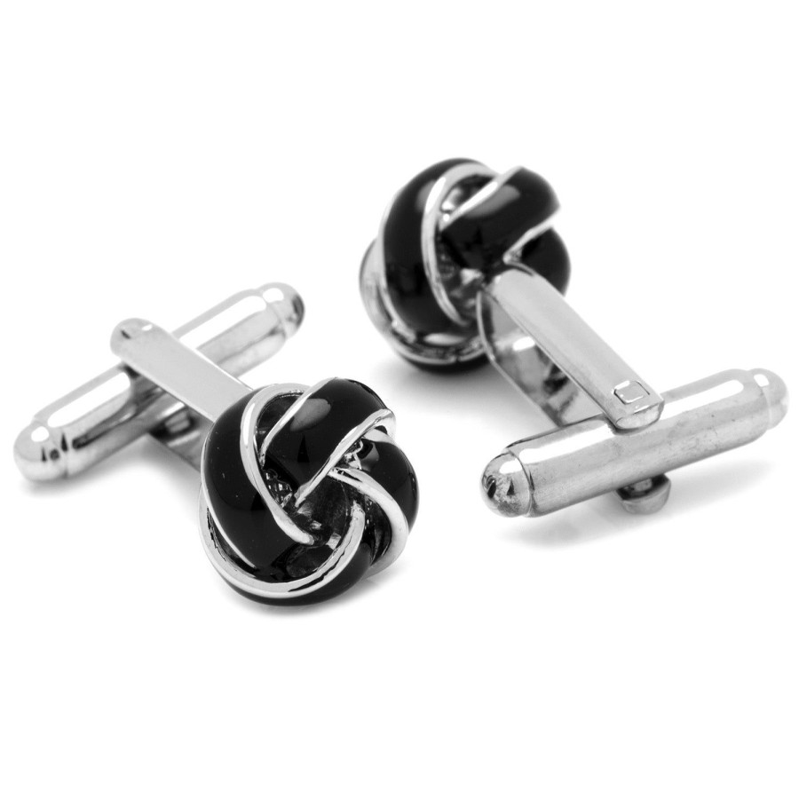 Ox and Bull Trading Co. Black And Silver Knot Cufflinks | Classic Cufflinks