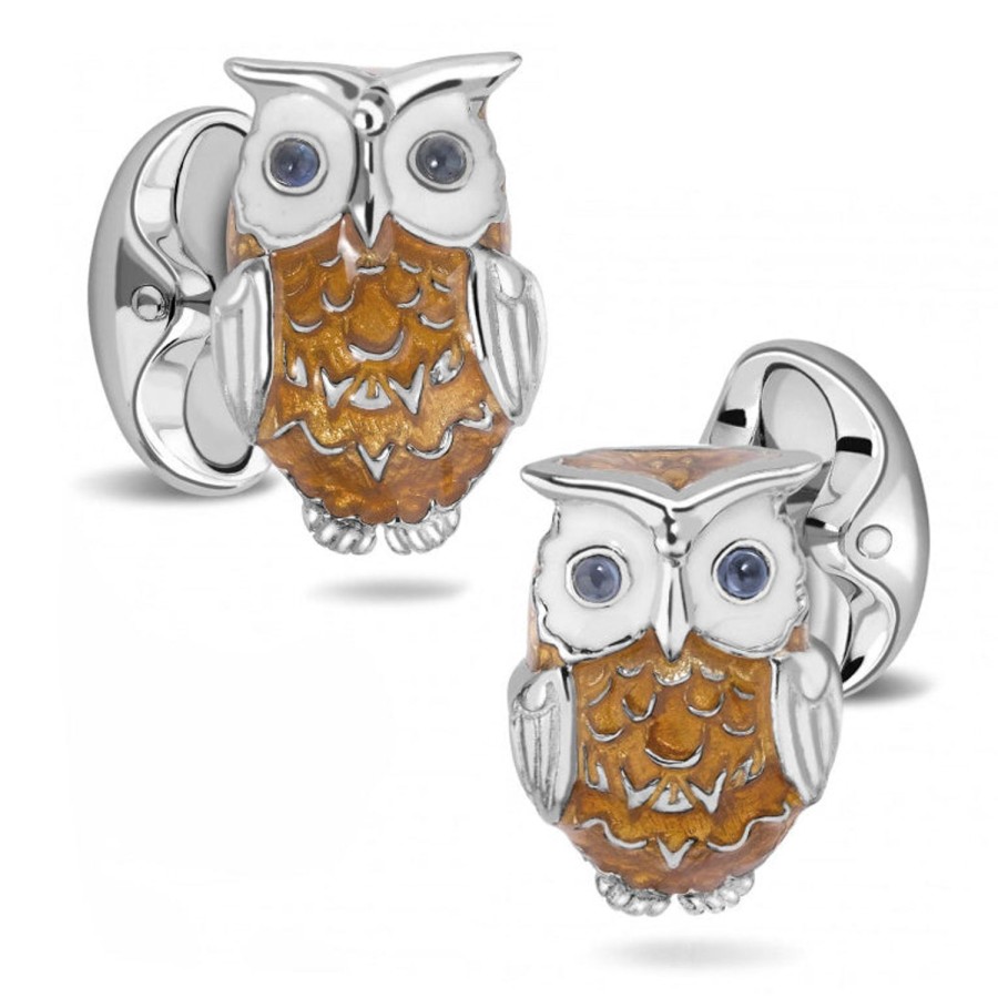 Deakin & Francis Sterling Silver Brown Owl Cufflinks | Classic Cufflinks