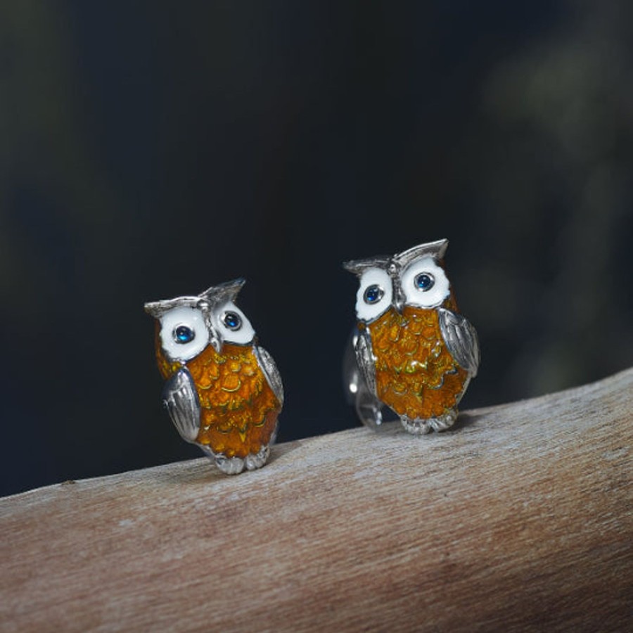 Deakin & Francis Sterling Silver Brown Owl Cufflinks | Classic Cufflinks