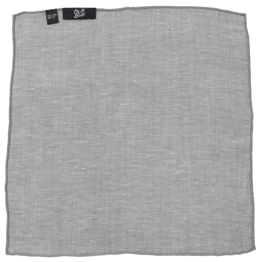 Ox and Bull Trading Co. Gray Linen Pocket Square | Pocket Squares