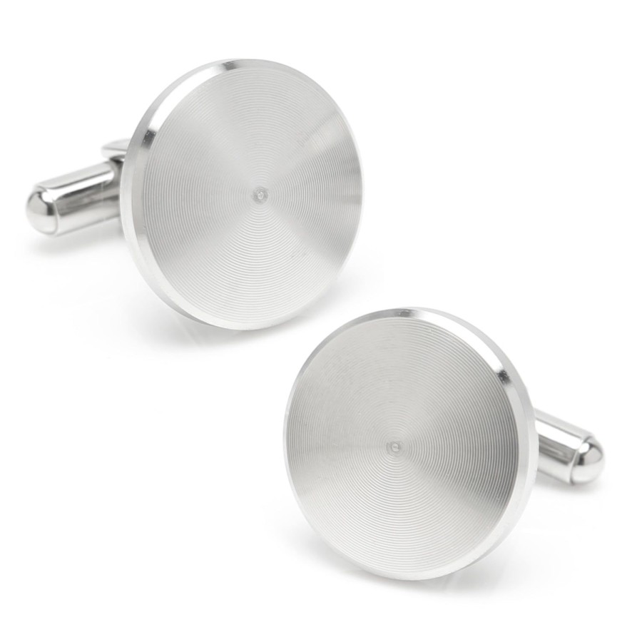 Ox and Bull Trading Co. Brushed Radial Stainless Steel Cufflinks | Classic Cufflinks