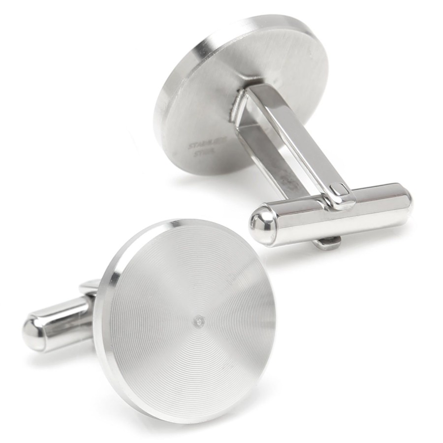 Ox and Bull Trading Co. Brushed Radial Stainless Steel Cufflinks | Classic Cufflinks