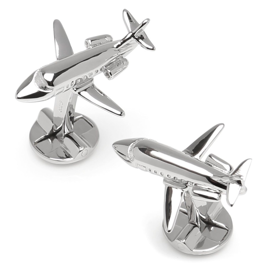 Ox and Bull Trading Co. Sterling Private Jet Cufflinks | Classic Cufflinks