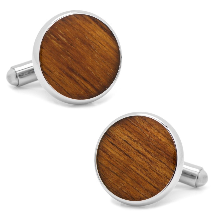 Ox and Bull Trading Co. Stainless Steel Wood Cufflinks | Classic Cufflinks