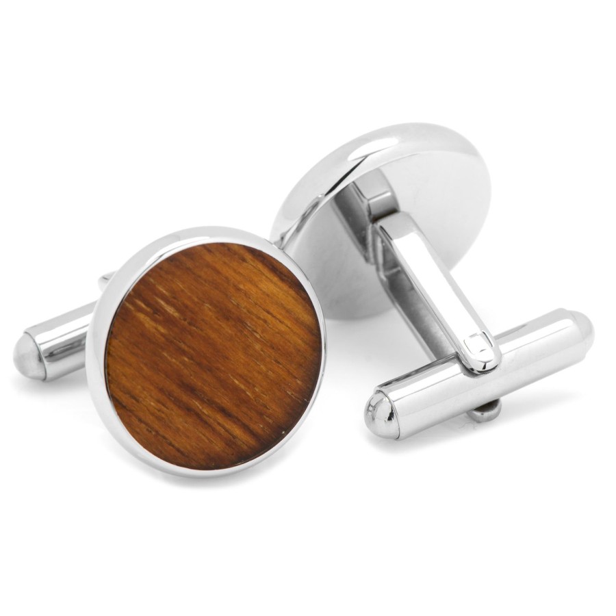 Ox and Bull Trading Co. Stainless Steel Wood Cufflinks | Classic Cufflinks