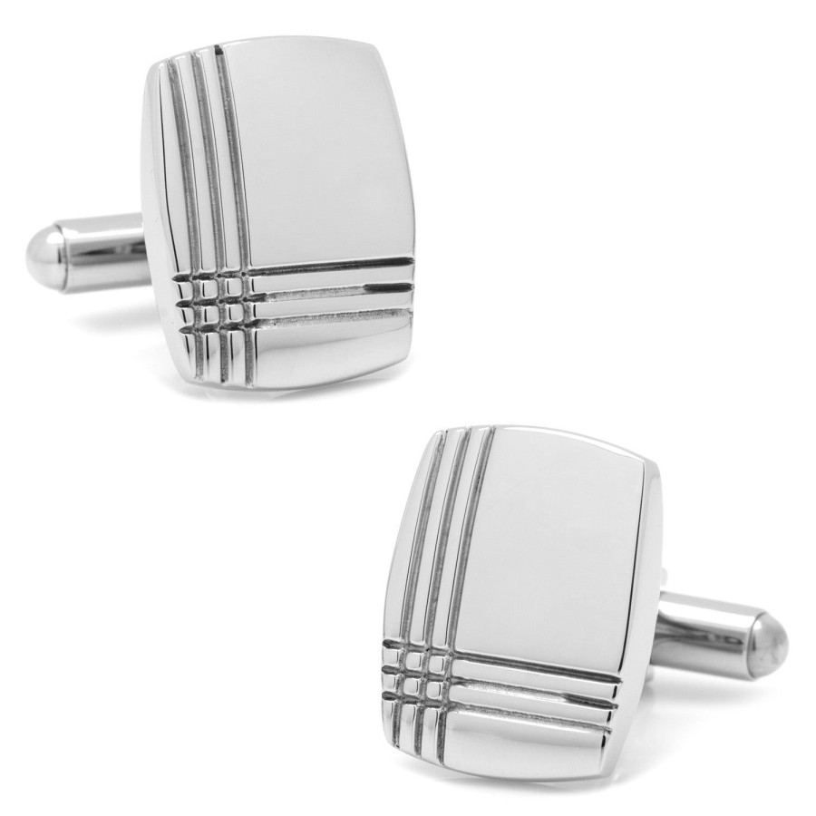 Ox and Bull Trading Co. Stainless Steel Tartan Plaid Cufflinks | Classic Cufflinks