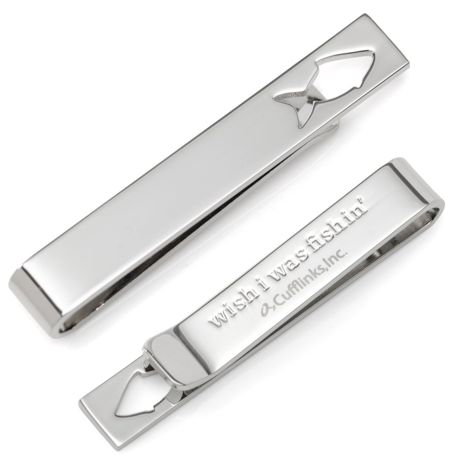 Cufflinks, Inc. Fishing Cut-Out Hidden Message Tie Bar | Classic Tie Bars