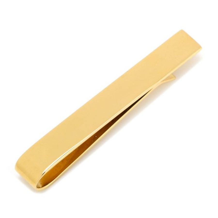 Ox and Bull Trading Co. Gold Plated Stainless Steel Engravable Tie Bar | Classic Tie Bars