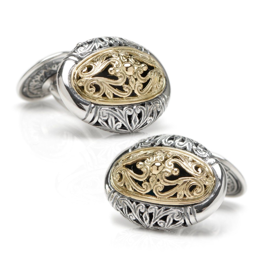 Konstantino Konstantino Oval Scroll Cufflinks | Classic Cufflinks