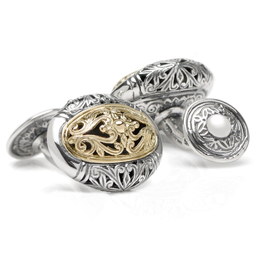 Konstantino Konstantino Oval Scroll Cufflinks | Classic Cufflinks