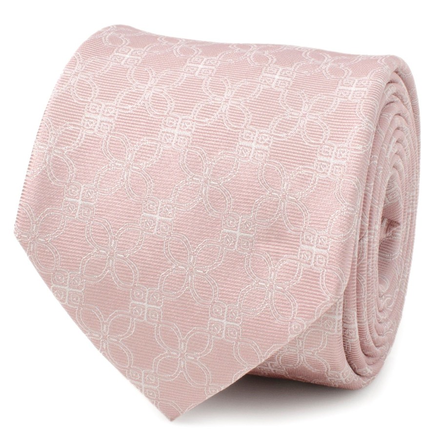 Ox and Bull Trading Co. Pink Art Deco Men'S Tie | Classic Ties