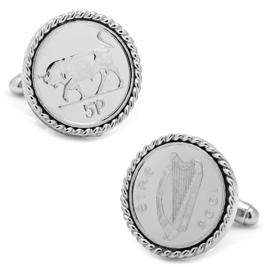 American Coin Treasures Irish Bull 5 Pence Cufflinks | Classic Cufflinks