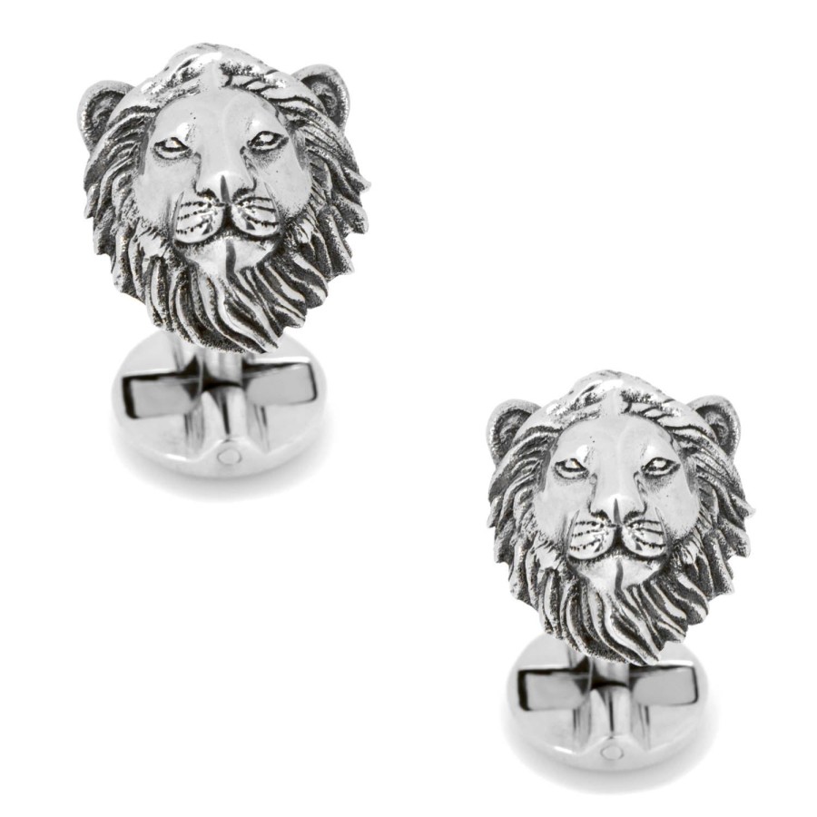 Ox and Bull Trading Co. Sterling Lion Head Cufflinks | Classic Cufflinks