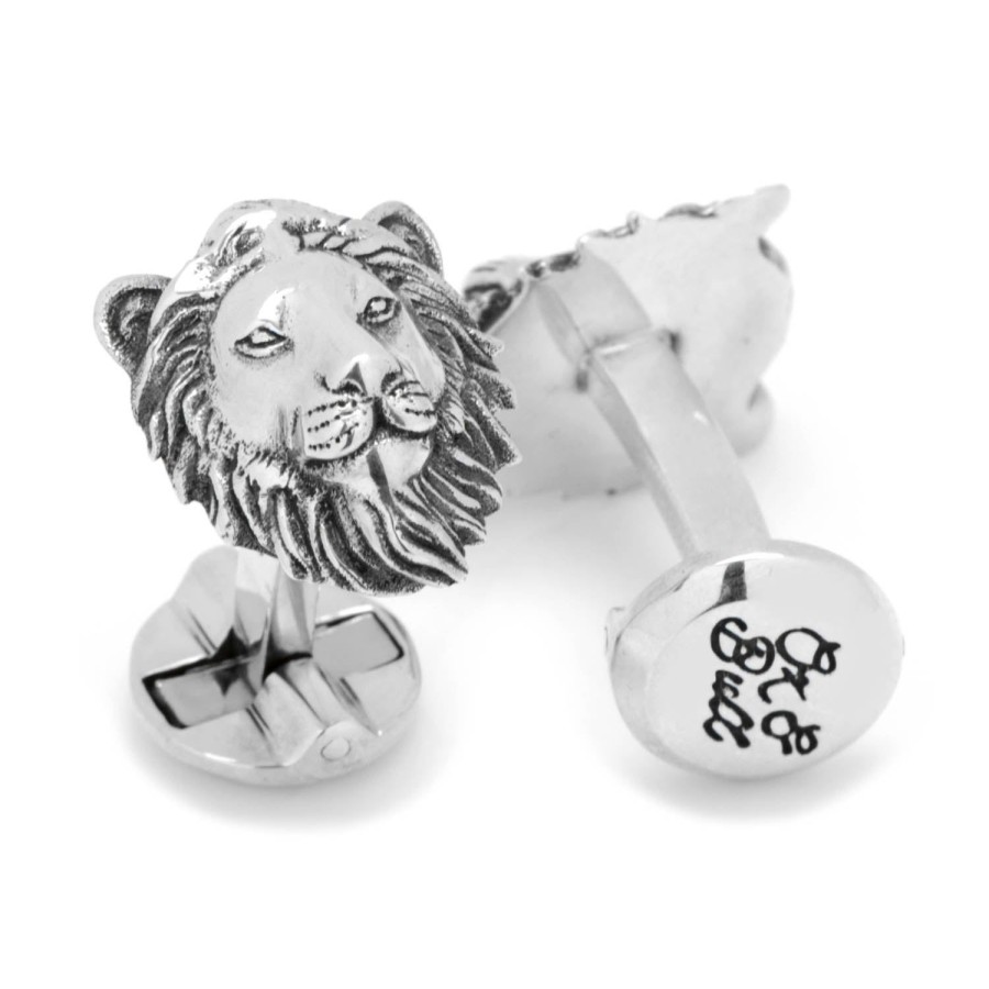 Ox and Bull Trading Co. Sterling Lion Head Cufflinks | Classic Cufflinks