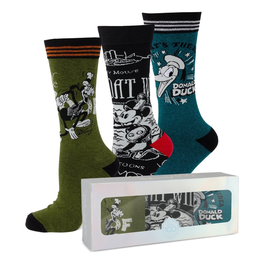 Disney Disney 100Th Vintage Mickey And Friends 3 Pair Sock Gift Set | Socks