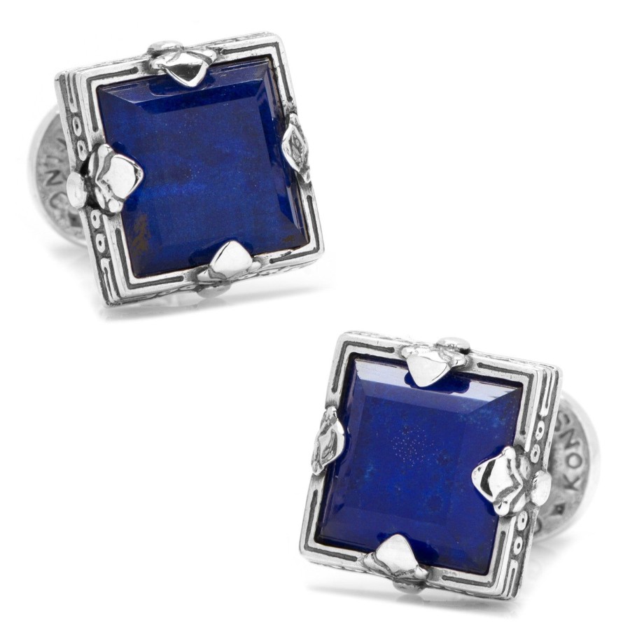 Konstantino Sterling Silver And Lapis Faceted Square Cufflinks | Classic Cufflinks