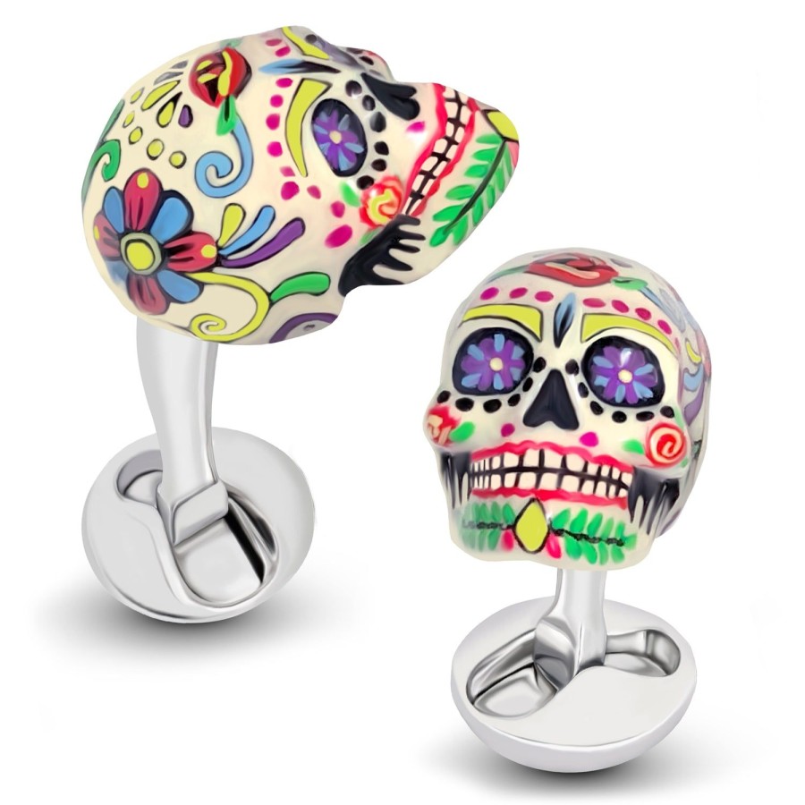 Fils Unique Sweet Yorick Sugar Skull Cufflinks | Classic Cufflinks