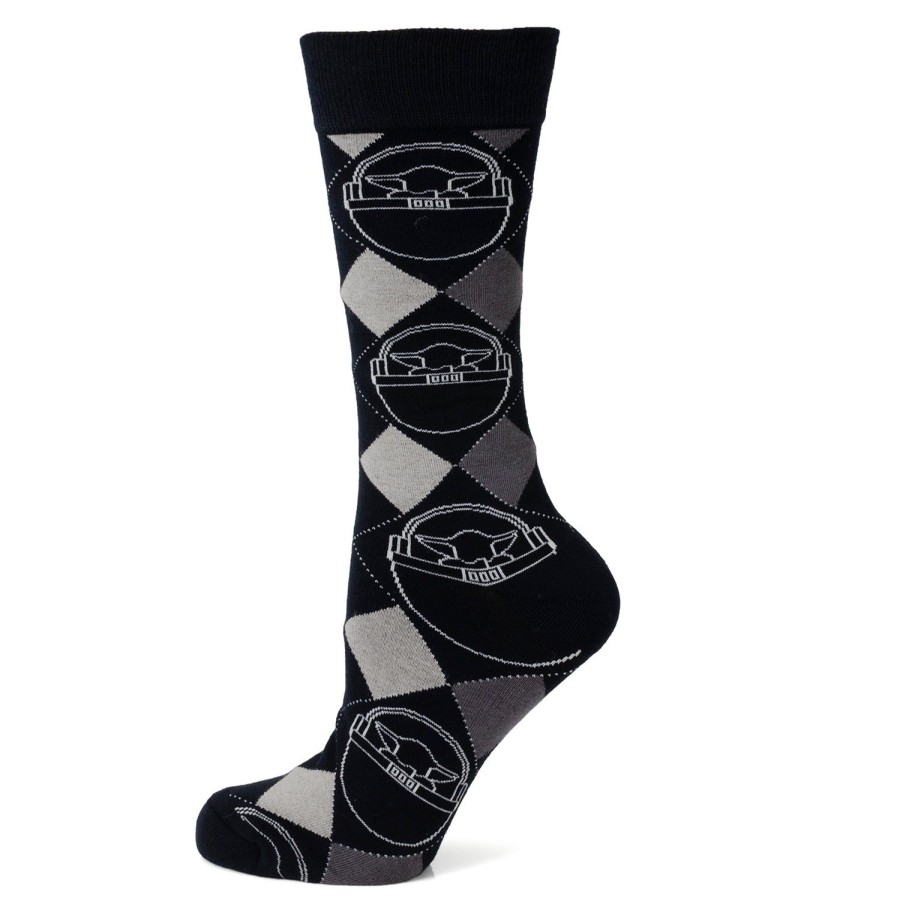 Star Wars Grogu Argyle Charcoal Men'S Socks | Socks