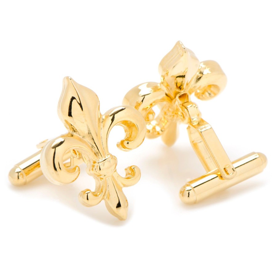 JJ Weston Cut Out Gold Fleur De Lis Cufflinks | Classic Cufflinks