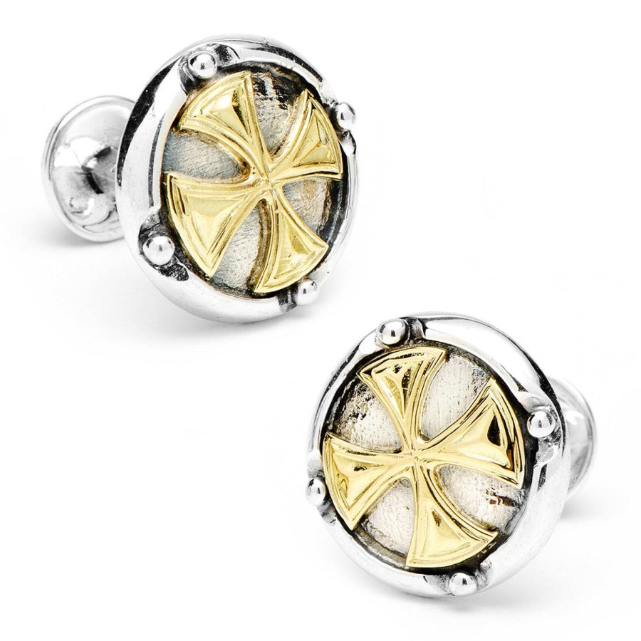 Konstantino Round Maltese Cross Cufflinks | Classic Cufflinks