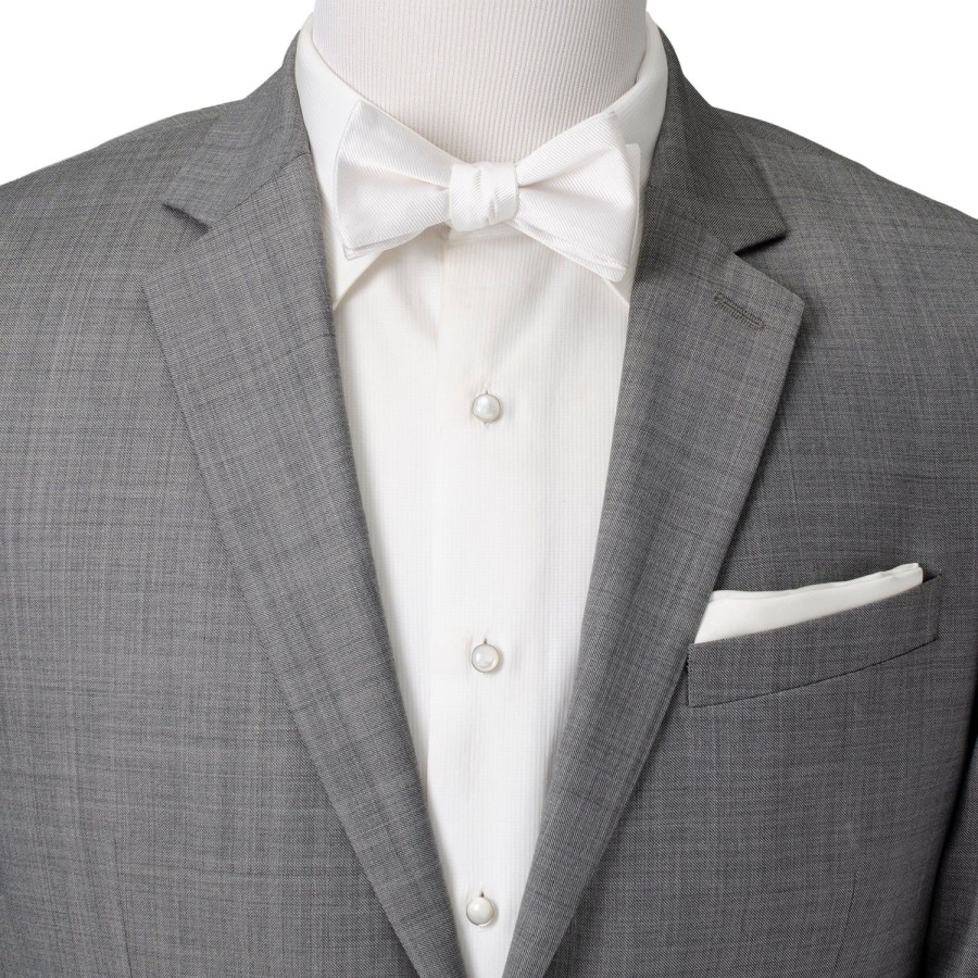 Ox and Bull Trading Co. White Silk Self Bow Tie | Bow Ties