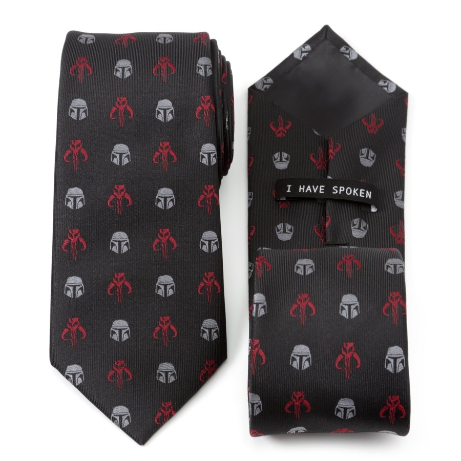 Star Wars Star Wars Mando Black Red Men'S Tie | Star Wars Ties