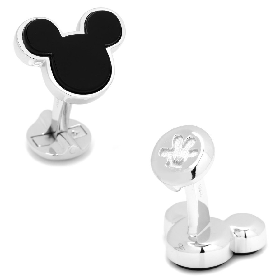 Disney Sterling Silver And Onyx Mickey Mouse Cufflinks | Movies & Characters Cufflinks