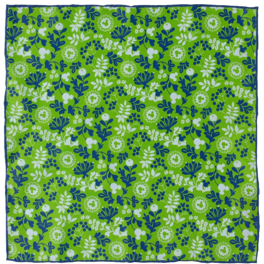 Disney Mickey Floral Green Pocket Square | Pocket Squares