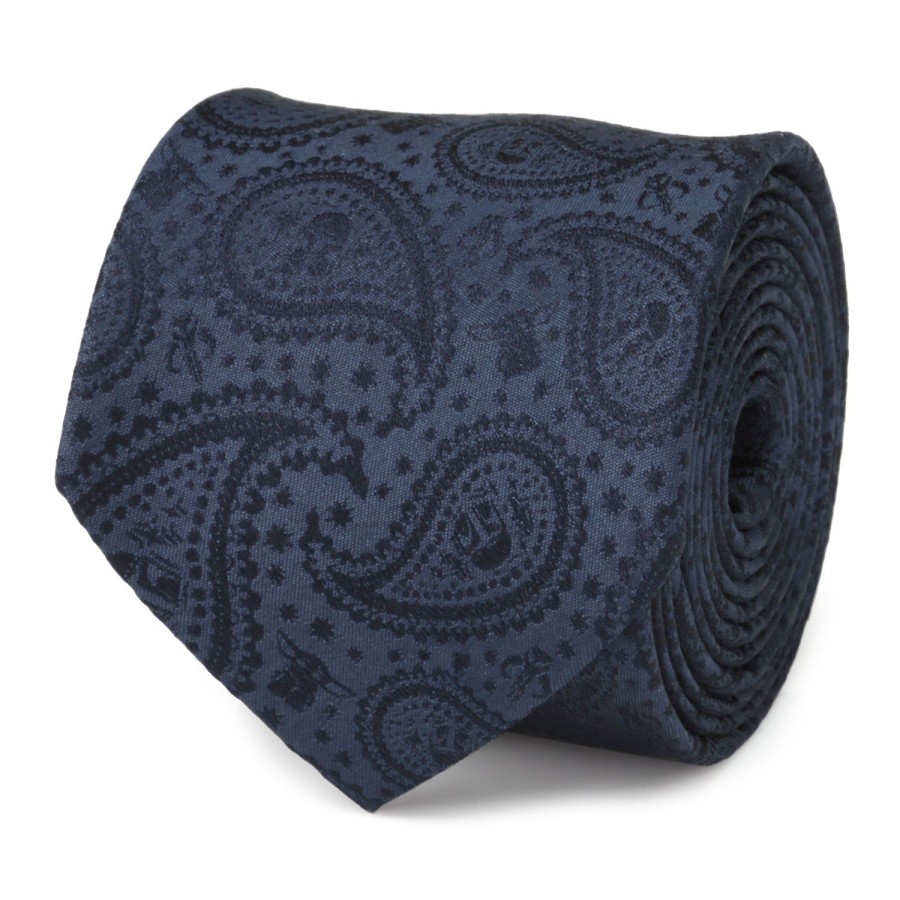 Star Wars Mandalorian The Child Paisley Navy Tie | Star Wars Ties