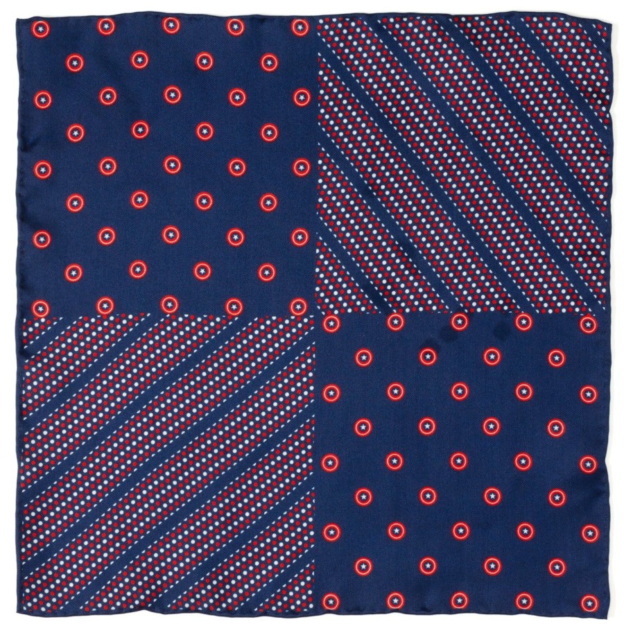 Marvel Captain America Shield Navy Pocket Square | Pocket Squares