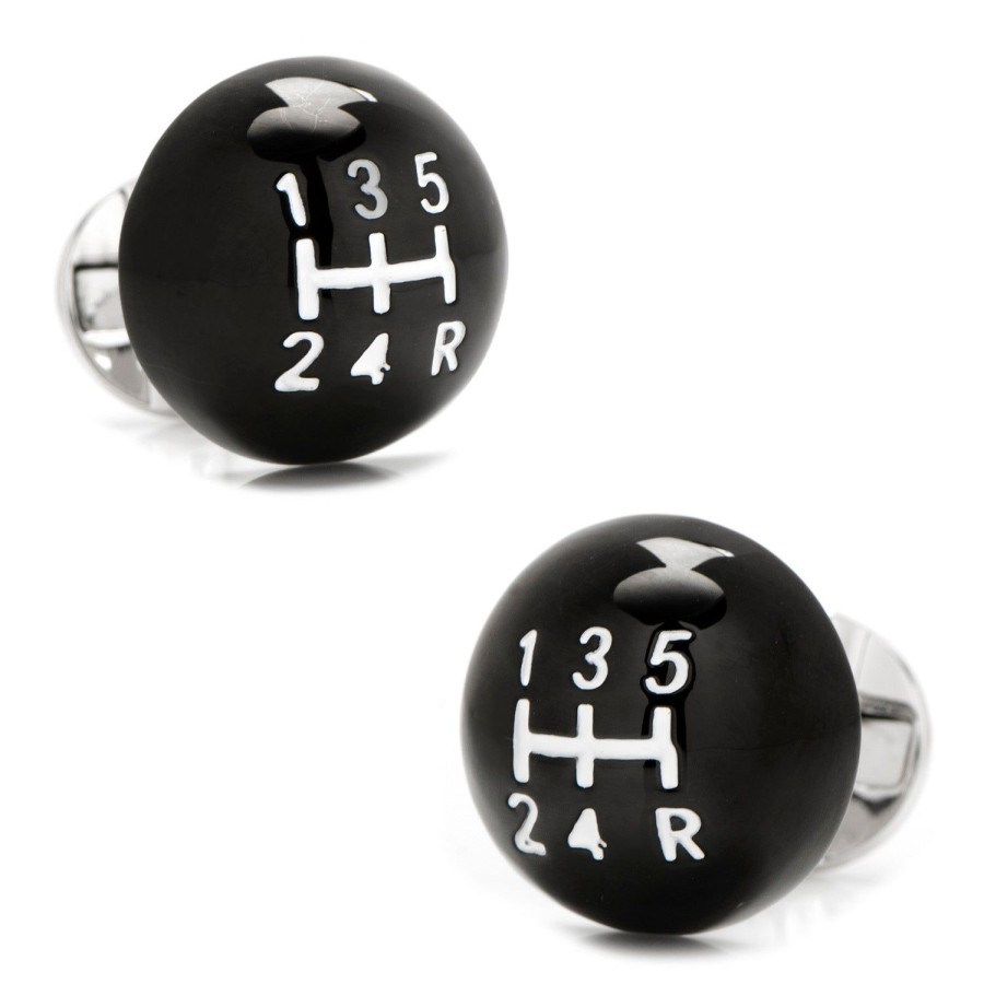 Ox and Bull Trading Co. 3D Black Gear Shifter Cufflinks | Classic Cufflinks