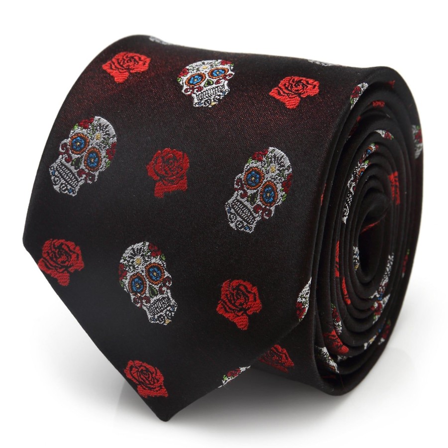 Cufflinks, Inc. Sugar Skull Black Men'S Tie | Classic Ties