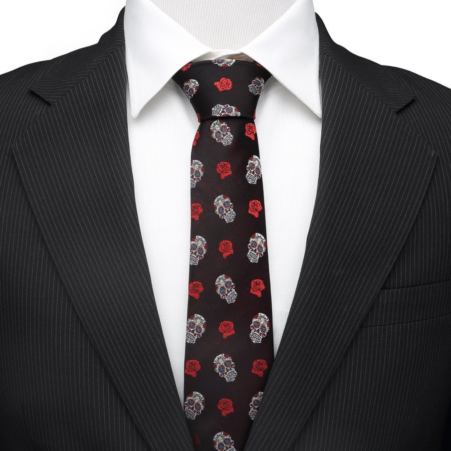 Cufflinks, Inc. Sugar Skull Black Men'S Tie | Classic Ties