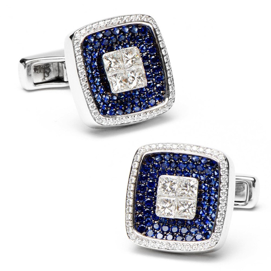 Jacob & Co. Sapphires & Diamond Square Cufflinks | Classic Cufflinks