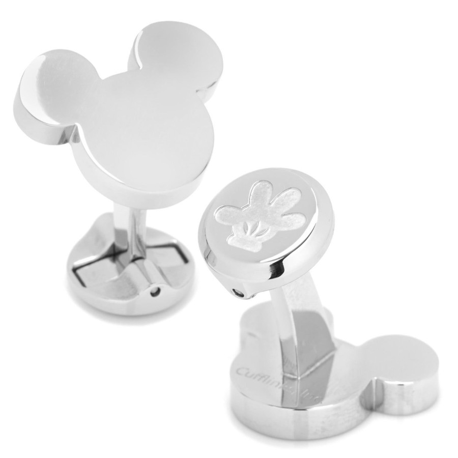 Disney Stainless Steel Mickey Mouse Silhouette Cufflinks | Engravable Cufflinks