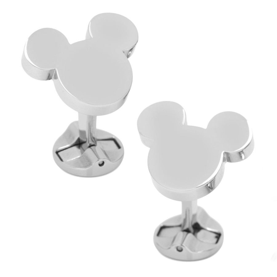 Disney Stainless Steel Mickey Mouse Silhouette Cufflinks | Engravable Cufflinks