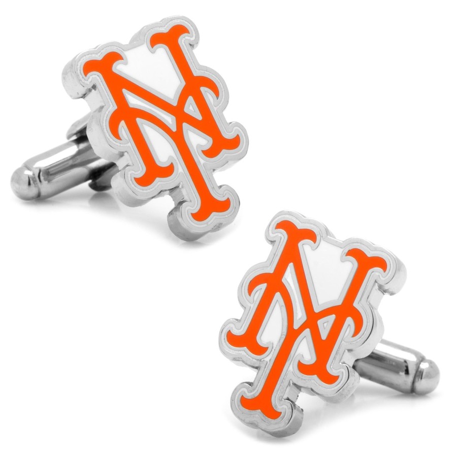 MLB Silver New York Mets Cufflinks | Sports Cufflinks