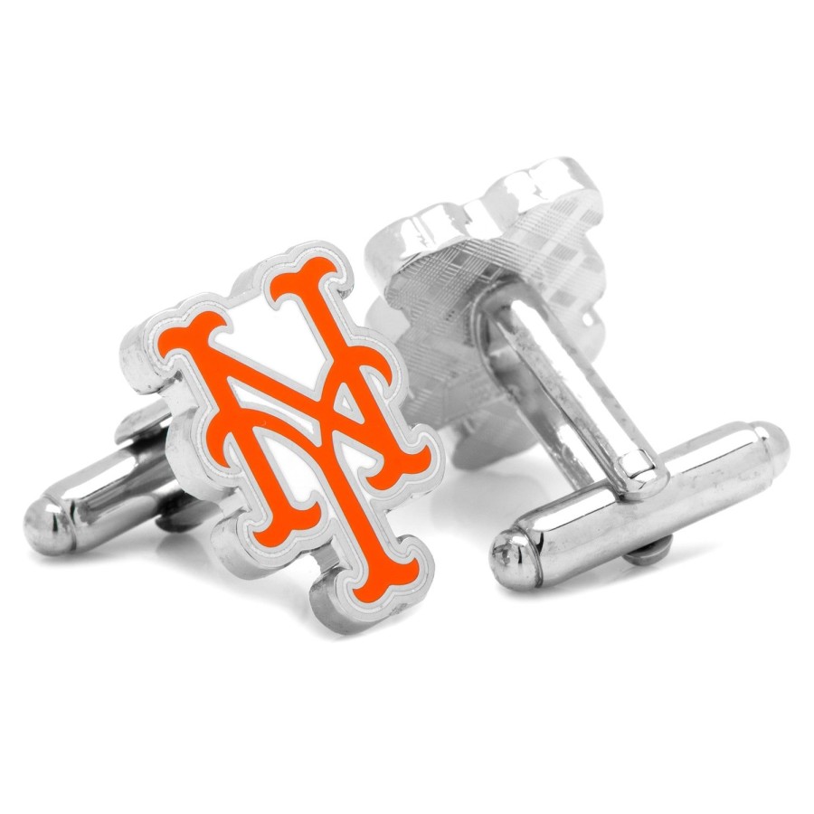 MLB Silver New York Mets Cufflinks | Sports Cufflinks