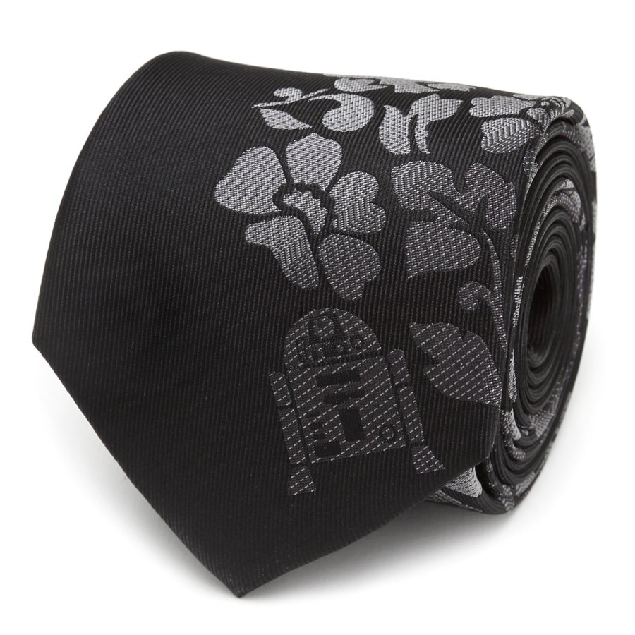 Star Wars R2D2 Floral Black Men'S Tie | Star Wars Ties