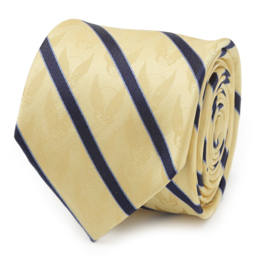 Marvel Wolverine Mask Yellow And Navy Silk Men'S Tie | Marvel Ties