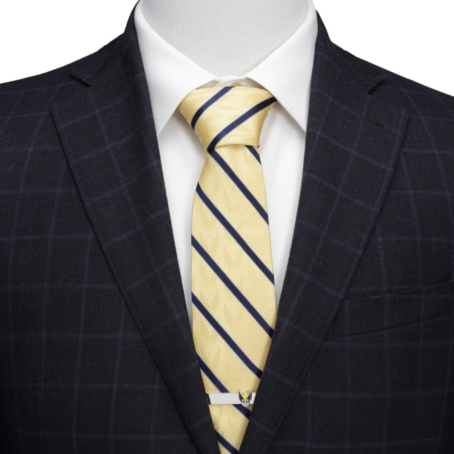 Marvel Wolverine Mask Yellow And Navy Silk Men'S Tie | Marvel Ties