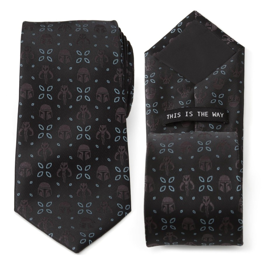 Star Wars Mandalorian Motif Black Men'S Tie | Star Wars Ties