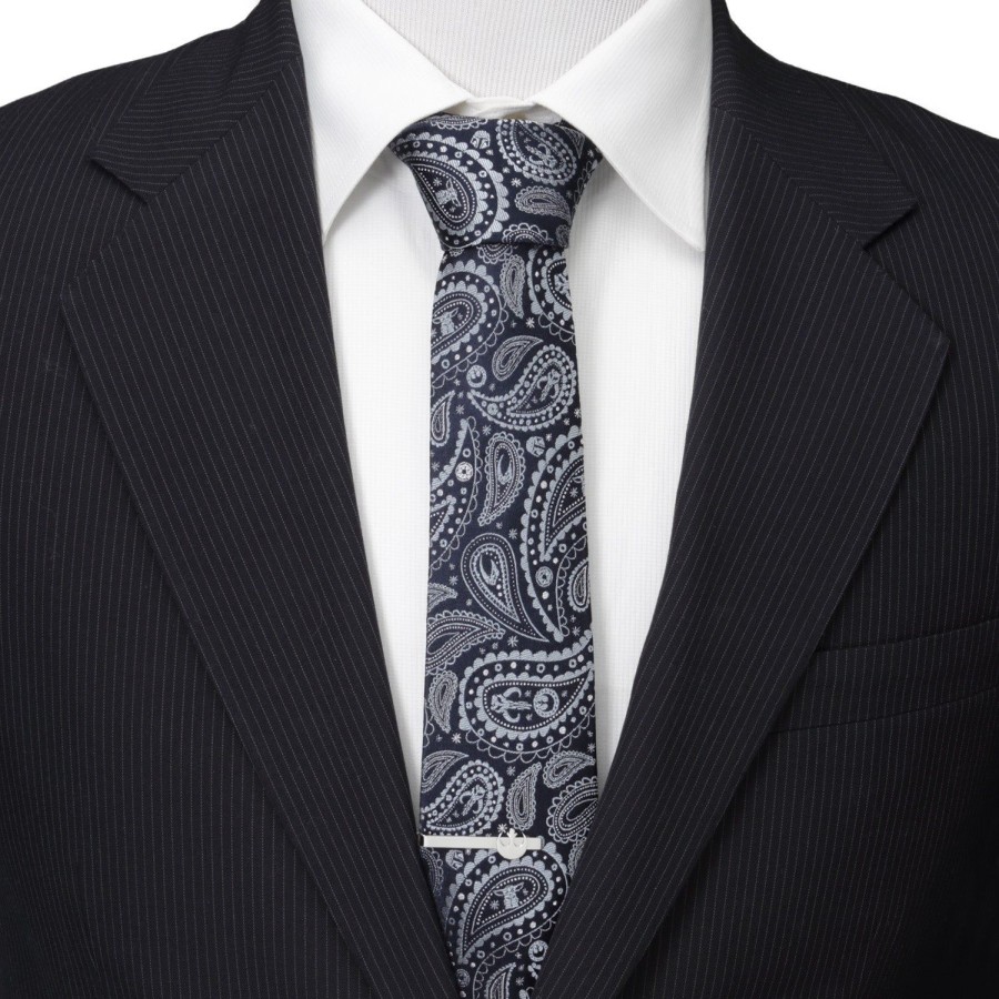 Star Wars Mandalorian Blue Paisley Men'S Tie | Star Wars Ties