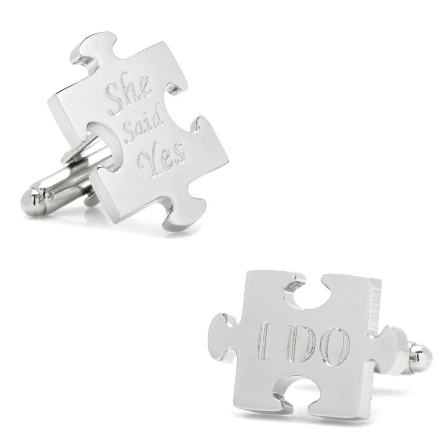 Cufflinks, Inc. Wedding Puzzle Pieces Cufflinks Pair | Classic Cufflinks