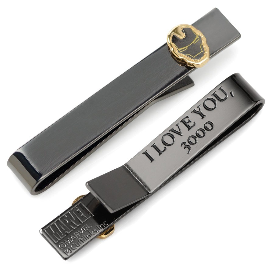 Marvel Iron Man "I Love You 3000" Gunmetal Hidden Message Tie Bar | Hidden Message Tie Bars