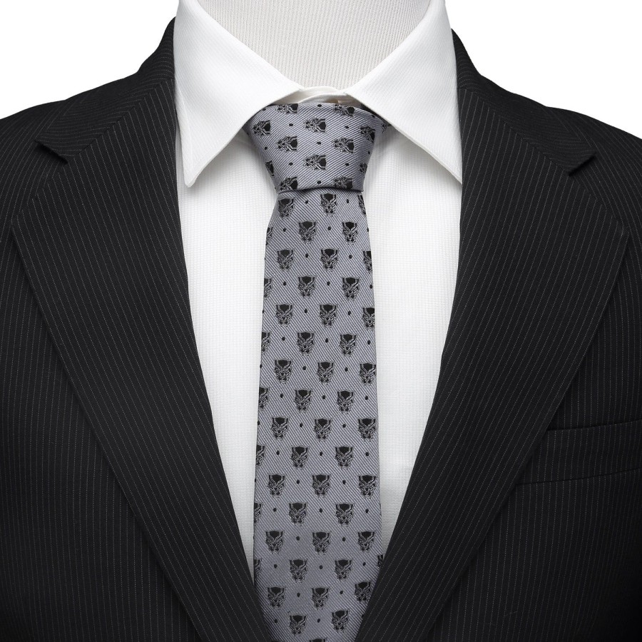 Marvel Black Panther Gray Dot Tie | Marvel Ties