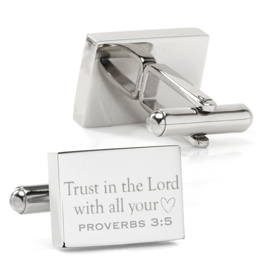 Ox and Bull Trading Co. Wedding Bible Verse Engravable Cufflinks | Classic Cufflinks